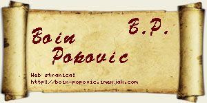 Boin Popović vizit kartica